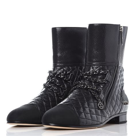 chanel quilted cap black boots womens